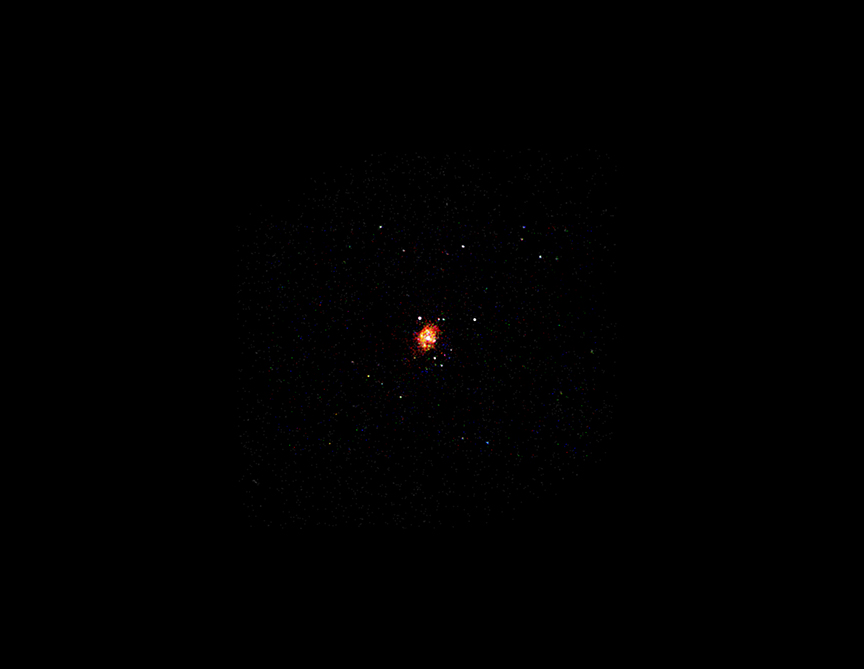 Chandra X-ray-only view of NGC 1097 showing a bright central source against dark surroundings.