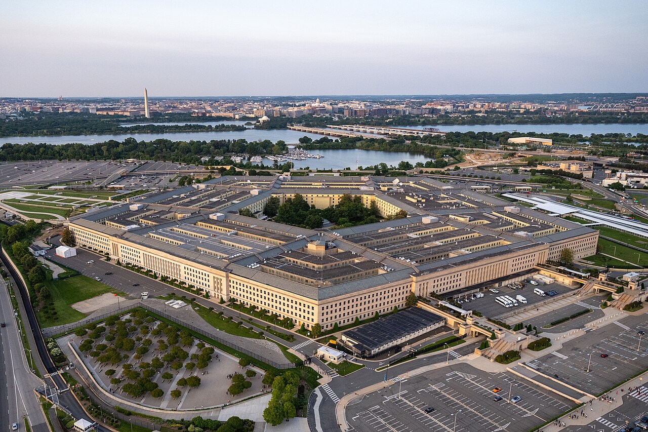 Aerial photograph of the Pentagon on May 15, 2023; archival context, not an image of the reported UAP.