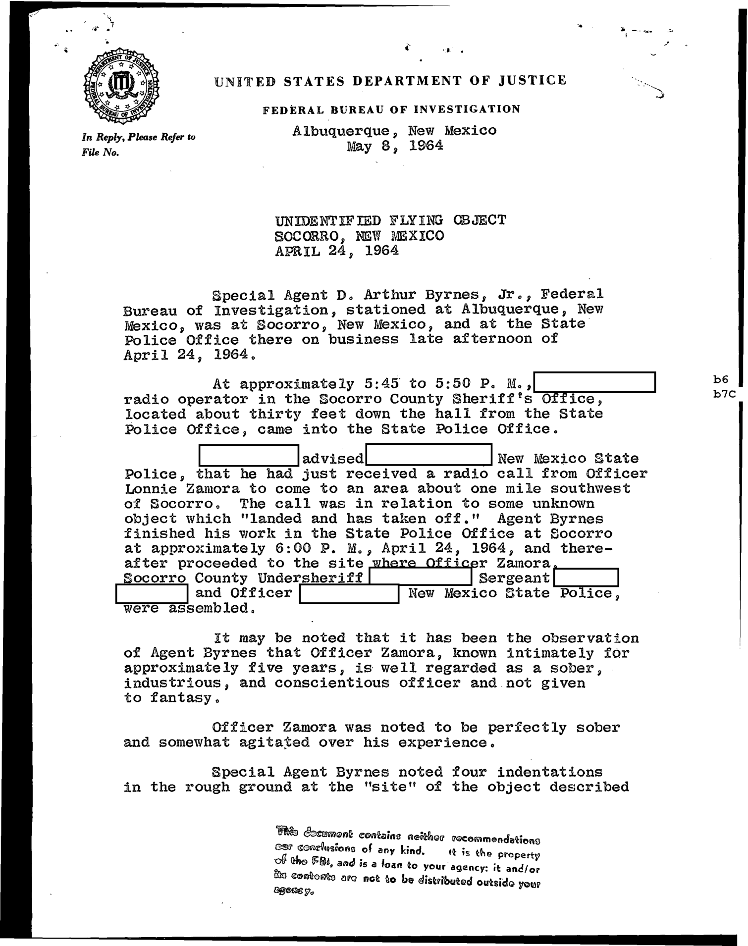 FBI memorandum dated May 8, 1964 concerning the April 24 Socorro report